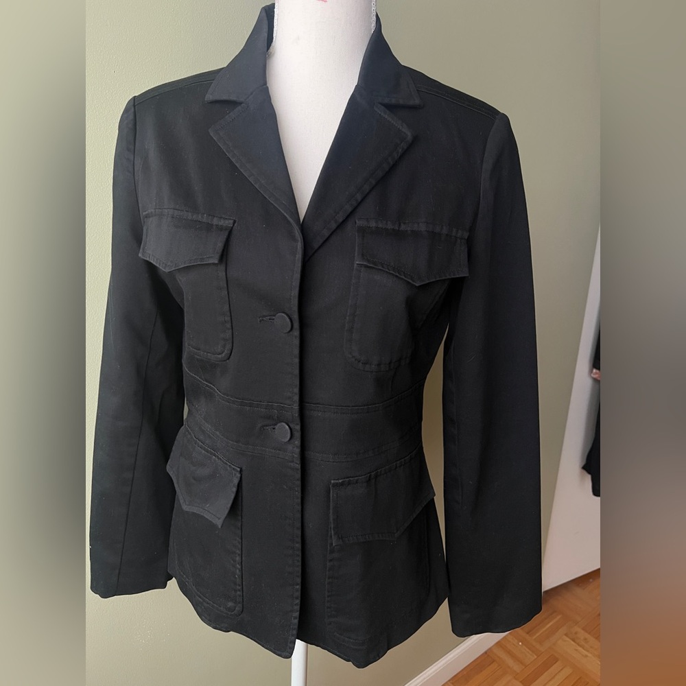 Vintage Cotton Rampage Black Women's Blazer with pockets. Size S NWOT